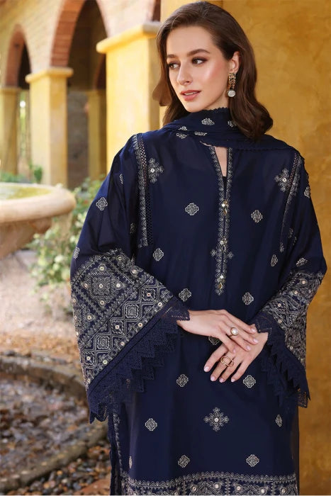 BAREEZE-EMBROIDERED 3PC LAWN DRESS WITH EMBROIDERED CHIFFON DUPATTA . VL210
