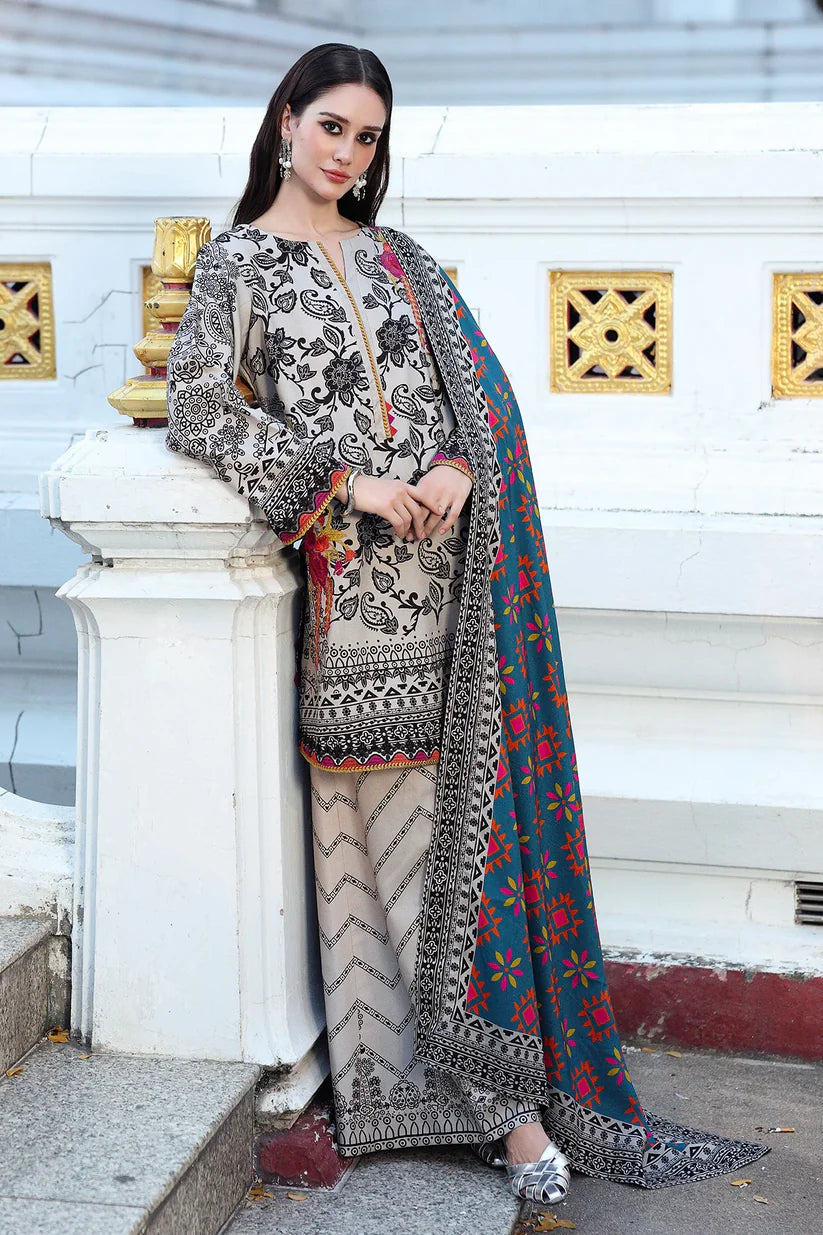 Charizma - Winter 3PC Karandi Digital Print Dress - VL1214