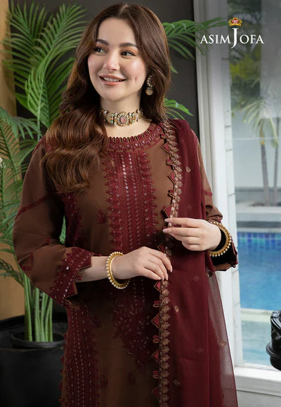 Asim Jofa, unstitched 3 piece lawn sequence embroidered suit. VL783