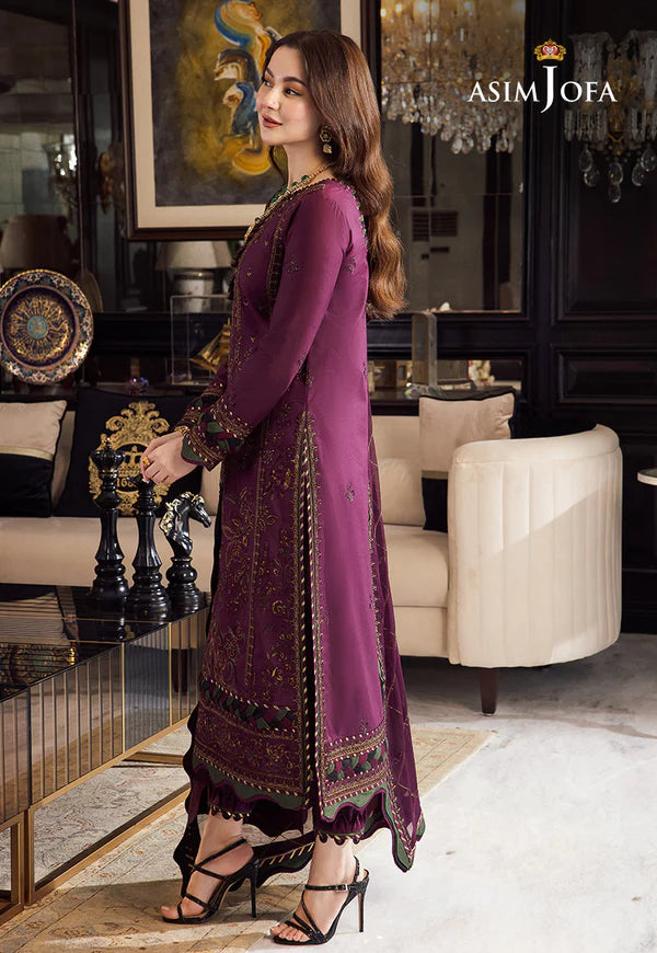 Asim Jofa, unstitched 3 piece lawn sequence embroidered suit - VL1024