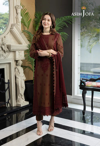 Asim Jofa, unstitched 3 piece lawn sequence embroidered suit. VL783