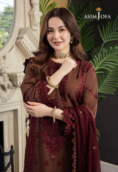 Asim Jofa, unstitched 3 piece lawn sequence embroidered suit. VL783