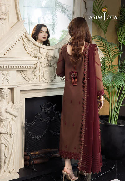 Asim Jofa, unstitched 3 piece lawn sequence embroidered suit. VL783