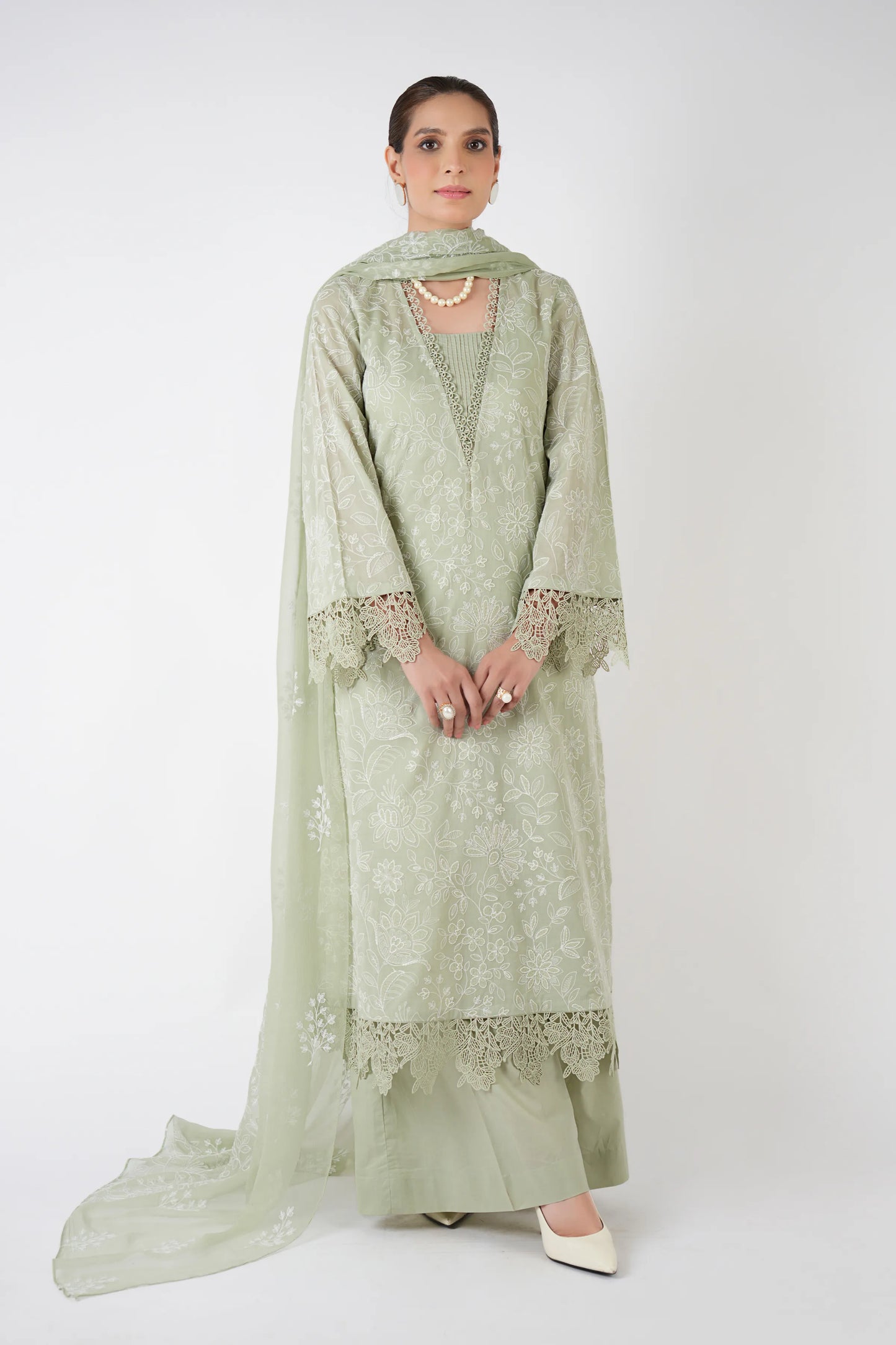 Bin ilyas - Summer 3PC Lawn Embroidered Suit - VL1276