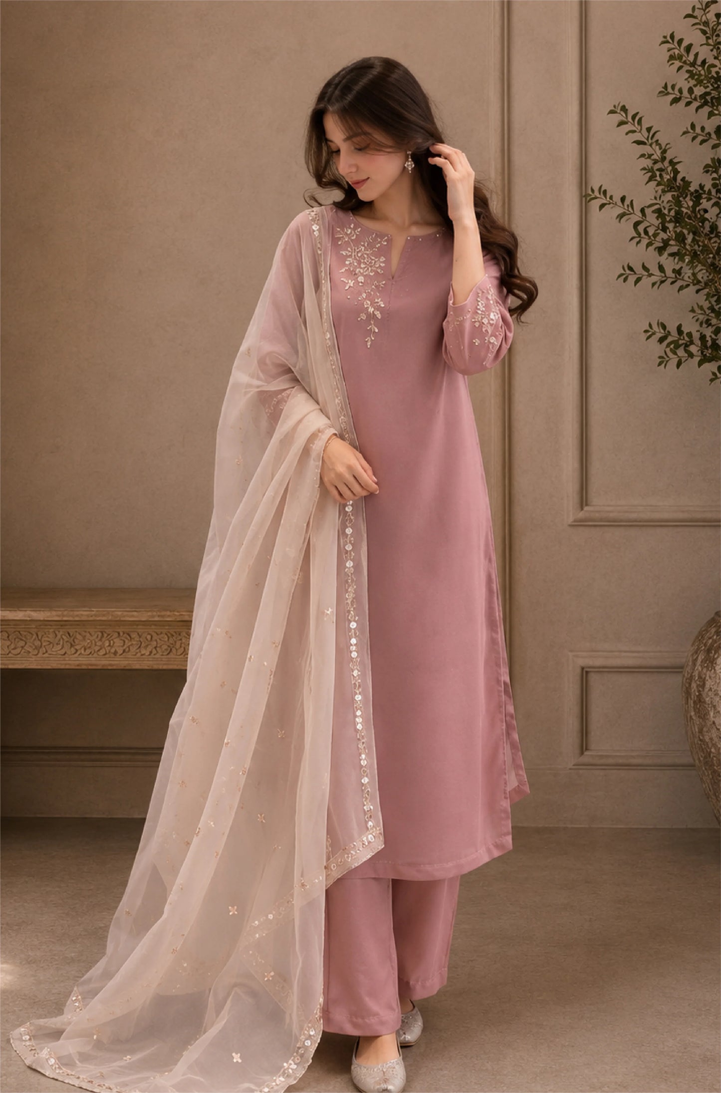 Veezal - Embroidered 3 Piece Unstitched Lawn Suit- VL1499