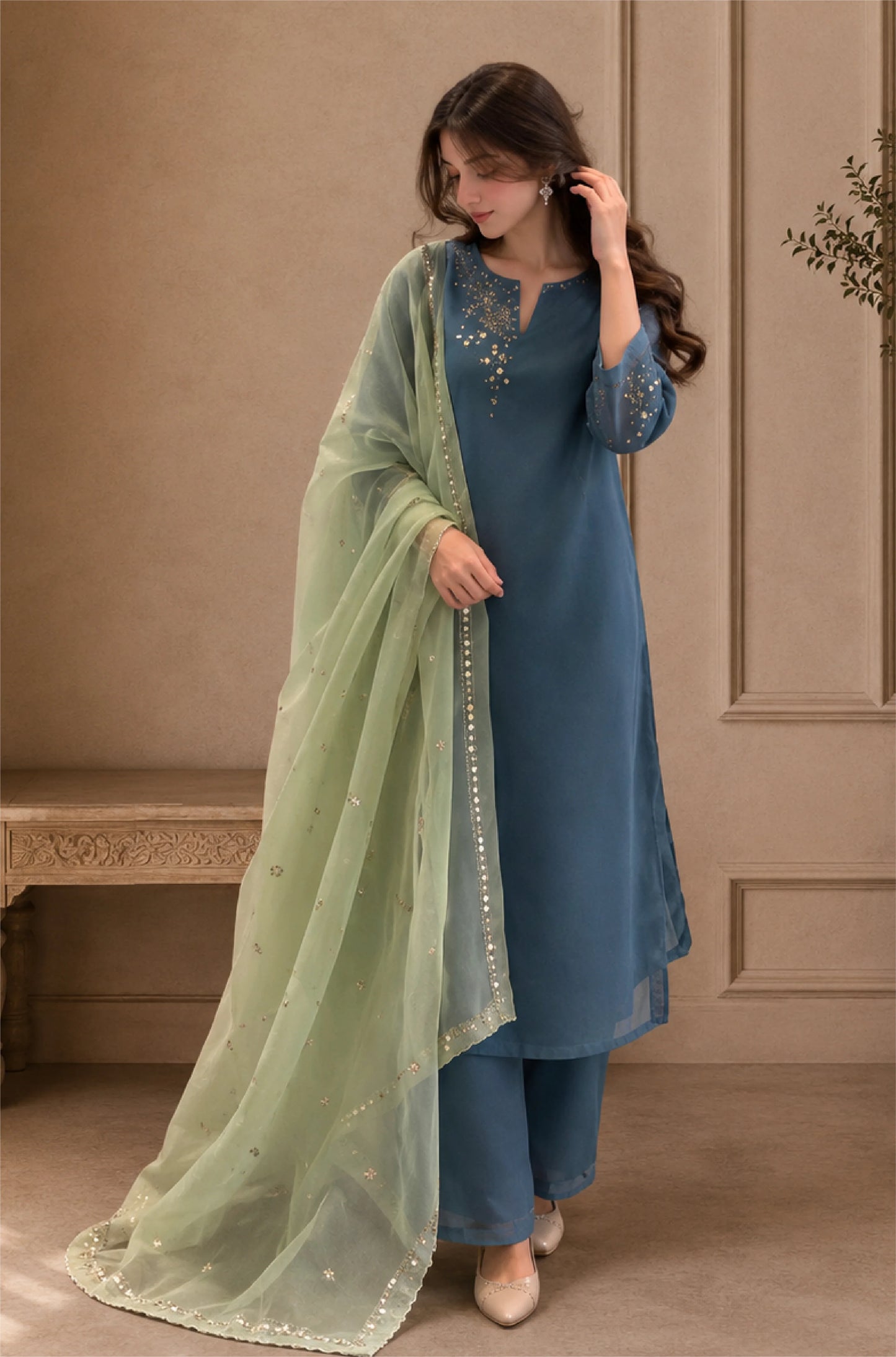 Veezal - Summer-3PC Lawn Embroidered Suit - VL1500