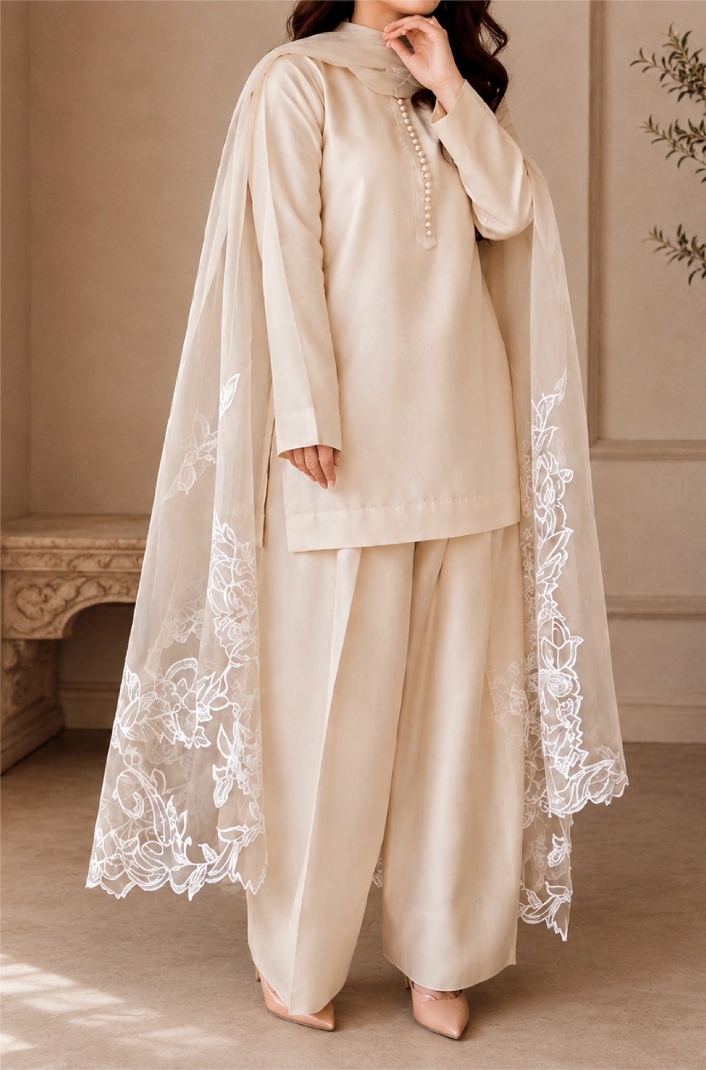 Veezal - Embroidered 3 Piece Unstitched Lawn Suit- VL1498
