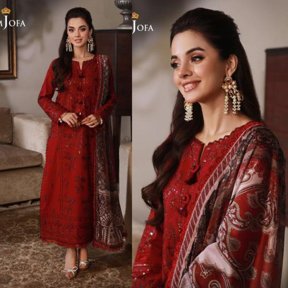 Asim Jofa, unstitched 3 piece embroidered Lawn summer suit VL753
