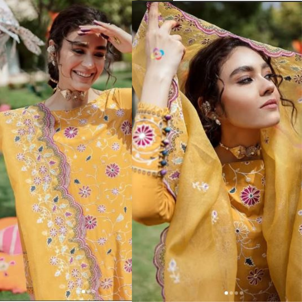 Nisa, Lawn 3.piece embroidered Summer suit with Orgenza dupatta. VL890