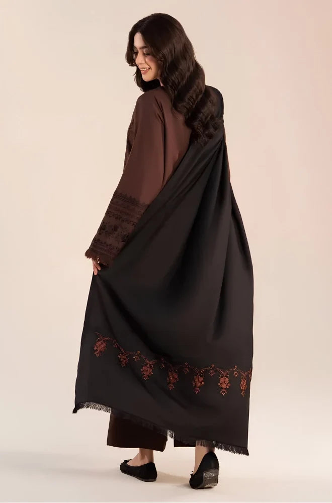 Lazuli - 3PC Dhanak Embroidered Shirt With Pashmina Embroidered Dupatta and Trouser - VL1685