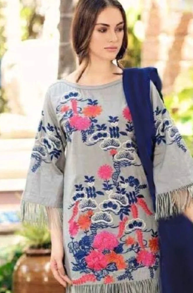 VL2011 Charizma - 3pc Embroidered khaddar Shirt With Bumble Wool Shawll