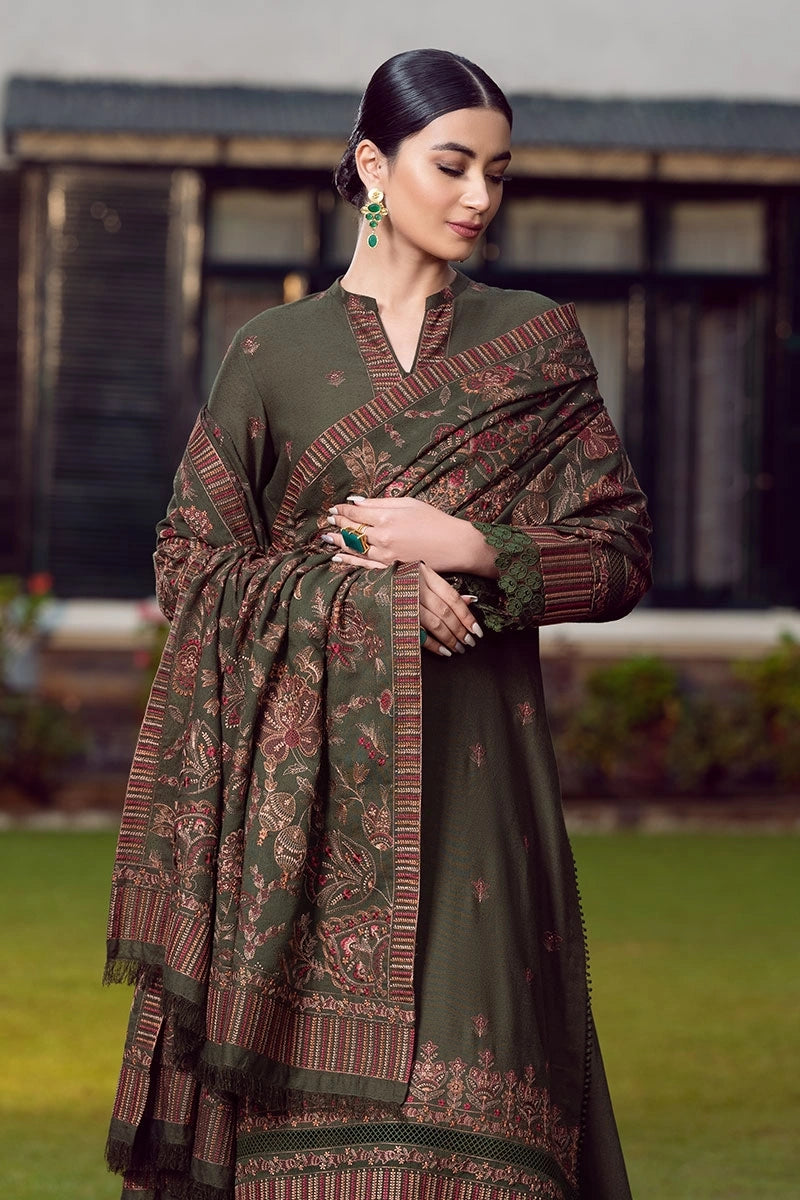 VL2092 Bareeze Unstitched 3pcs Embroidered Dhanak Suit with Heavy Embroidered Dhanak Shawl