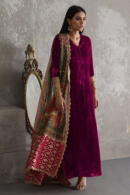 Jazmin - Embroidered Velvet 3-Piece Dress - VL945