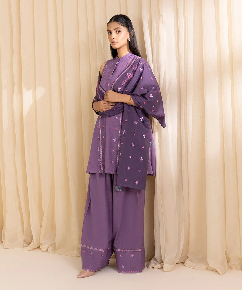 Sapphire - Winter 3PC Dhanak Embroidered Suit - VL1246