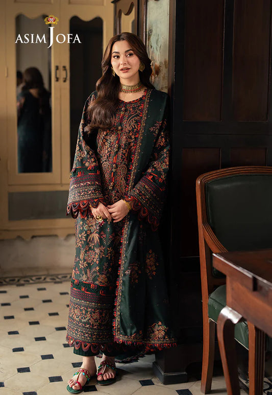 Asim Jofa, unstitched 3 piece Dhanak sequence embroidered suit - VL1248