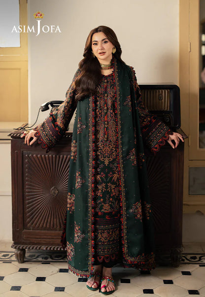 Asim Jofa, unstitched 3 piece Dhanak sequence embroidered suit - VL1248