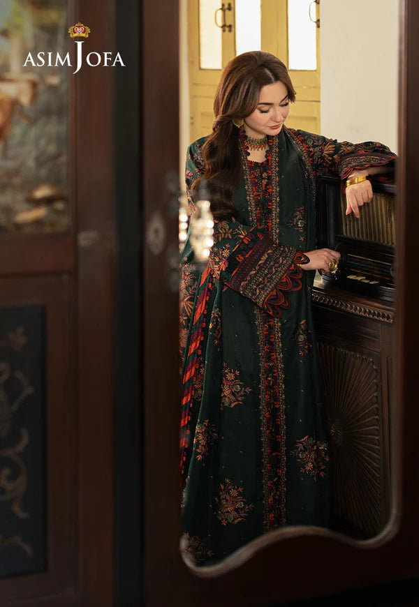 Asim Jofa, unstitched 3 piece Dhanak sequence embroidered suit - VL1248