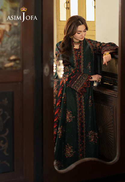 Asim Jofa, unstitched 3 piece Dhanak sequence embroidered suit - VL1248