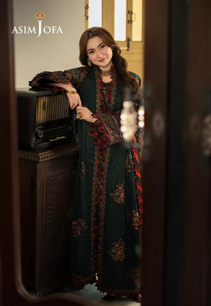 Asim Jofa, unstitched 3 piece Dhanak sequence embroidered suit - VL1248