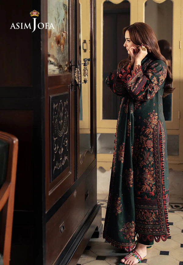 Asim Jofa, unstitched 3 piece Dhanak sequence embroidered suit - VL1248