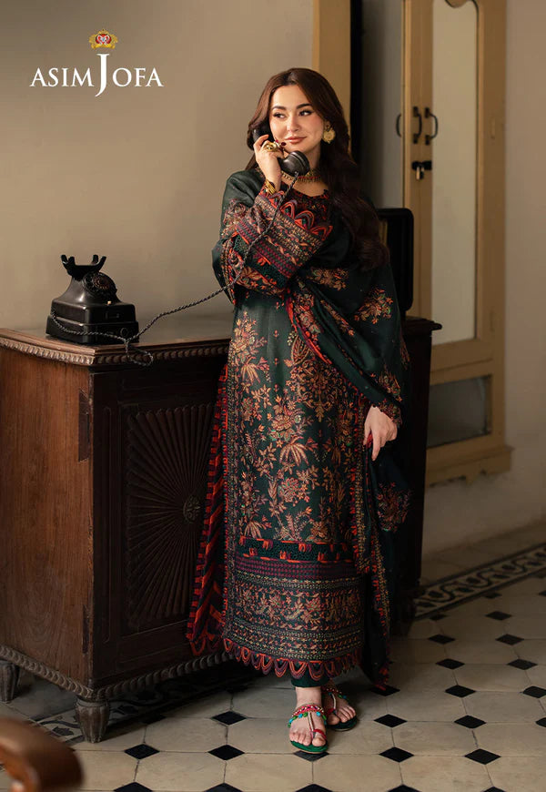 Asim Jofa, unstitched 3 piece Dhanak sequence embroidered suit - VL1248