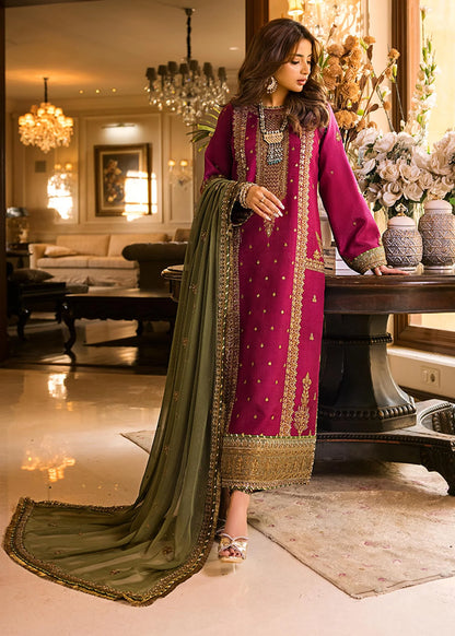 VL536 Asim Jofa, unstitched 3 piece embroidered linen summer suit