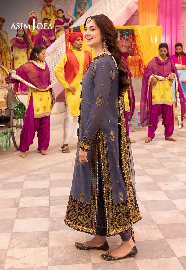 Asim Jofa, unstitched 3 piece Lawn sequence embroidered suit - VL1277