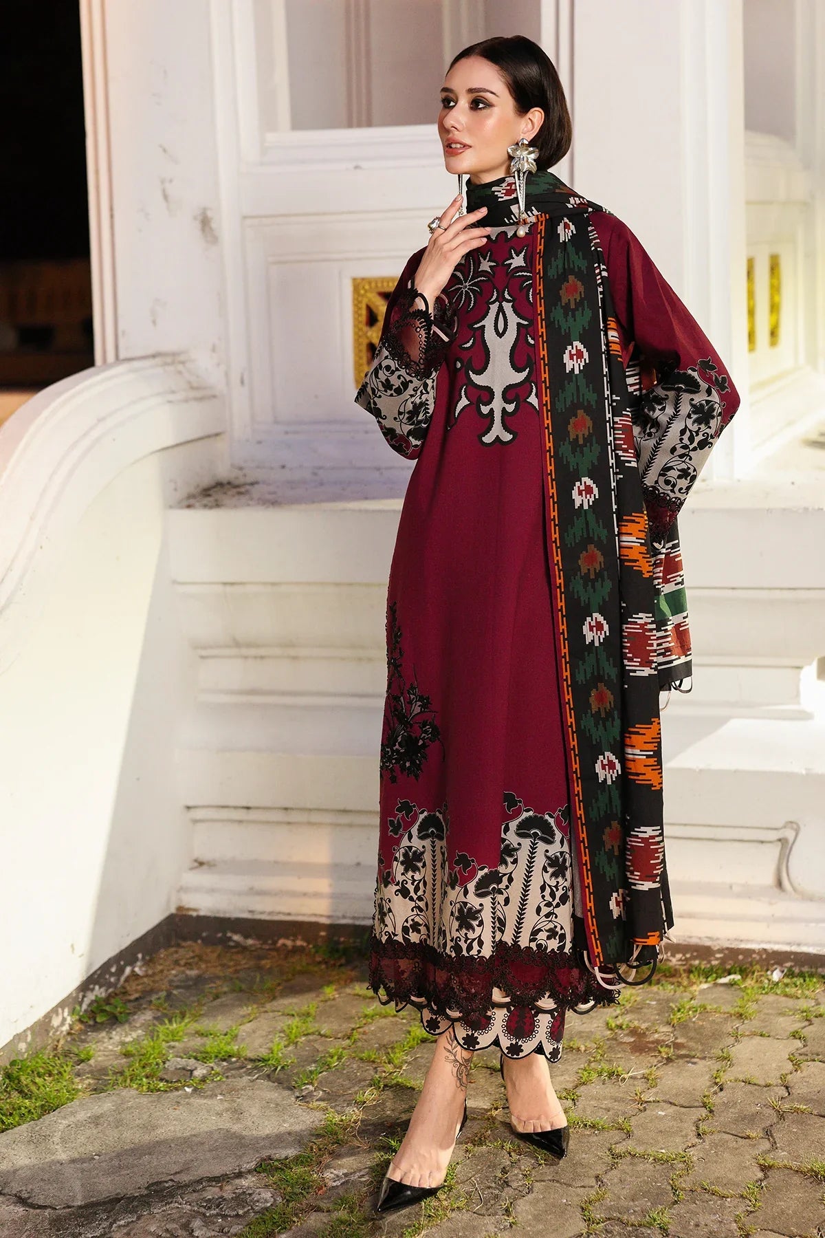 Charizma - Winter 3PC Karandi Digital Print Dress - VL1168