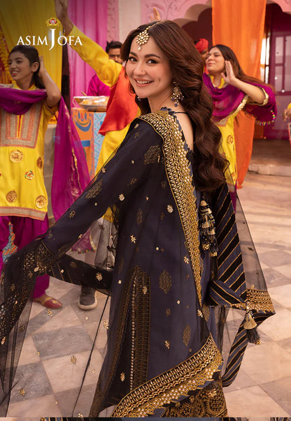 Asim Jofa, unstitched 3 piece Lawn sequence embroidered suit - VL1277