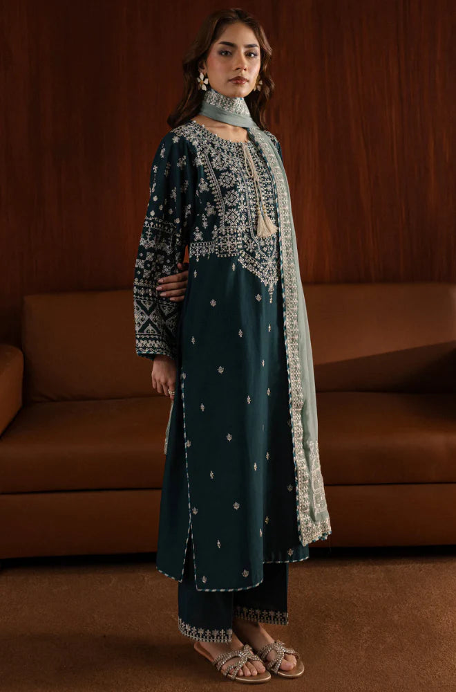 Azure - Winter 3PC Dhanak Embroidered Suit - VL1191