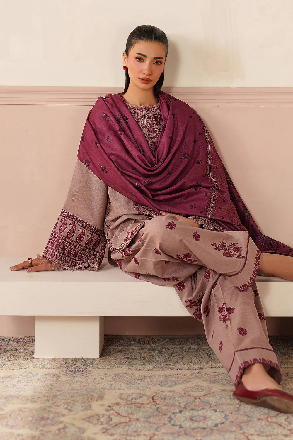 Baroque - 3PC Lawn Embroidered Suit - VL1270