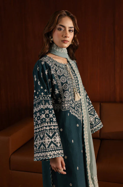 Azure - Winter 3PC Dhanak Embroidered Suit - VL1191