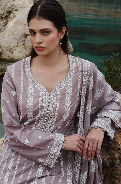 Zara Shahjahan - Winter 3PC Dhanak Embroidered Suit - VL1196