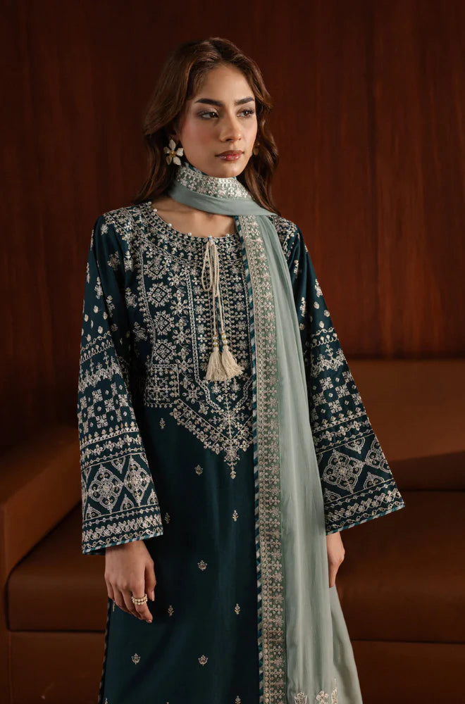 Azure - Winter 3PC Dhanak Embroidered Suit - VL1191
