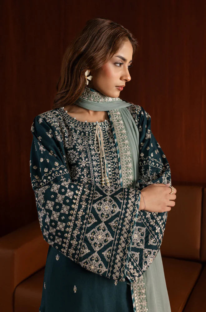 Azure - Winter 3PC Dhanak Embroidered Suit - VL1191