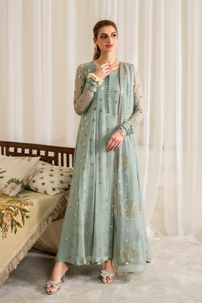 Iznik - Chiffon 3 Piece Sequin Embroidered Dress - VL1185