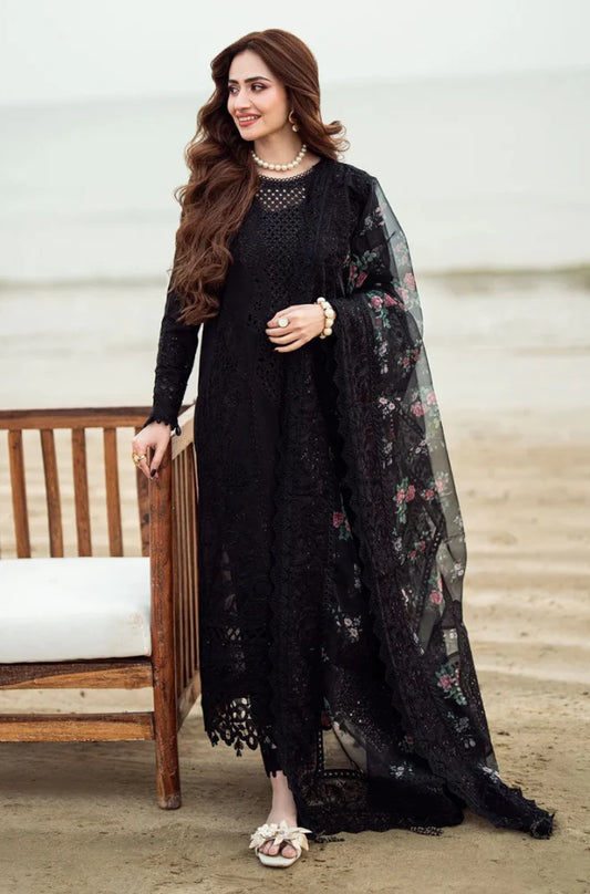3PC Dhanak ChickenKari Embroidered with Sequence work Suit - VL931