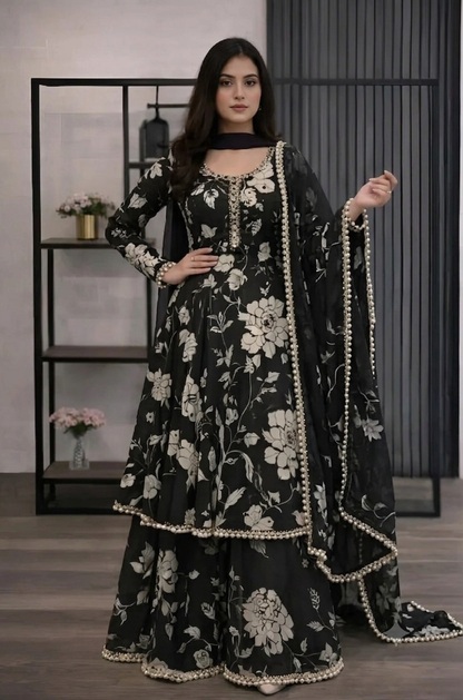 Veezal - 3 piece Lawn frock style Printed suit - VL1473