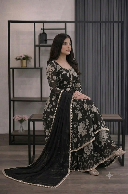 Veezal - 3 piece Lawn frock style Printed suit - VL1473
