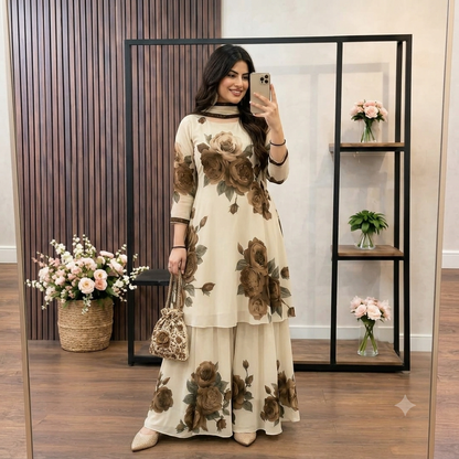 Veezal - 3 piece Lawn frock style Printed suit - VL1479