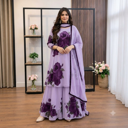 Veezal - 3 piece Lawn frock style Printed suit - VL1480
