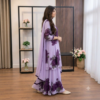 Veezal - 3 piece Lawn frock style Printed suit - VL1480