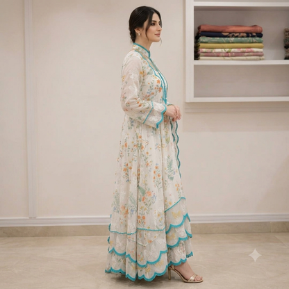 Veezal - 3 piece Lawn frock style Printed suit - VL1488