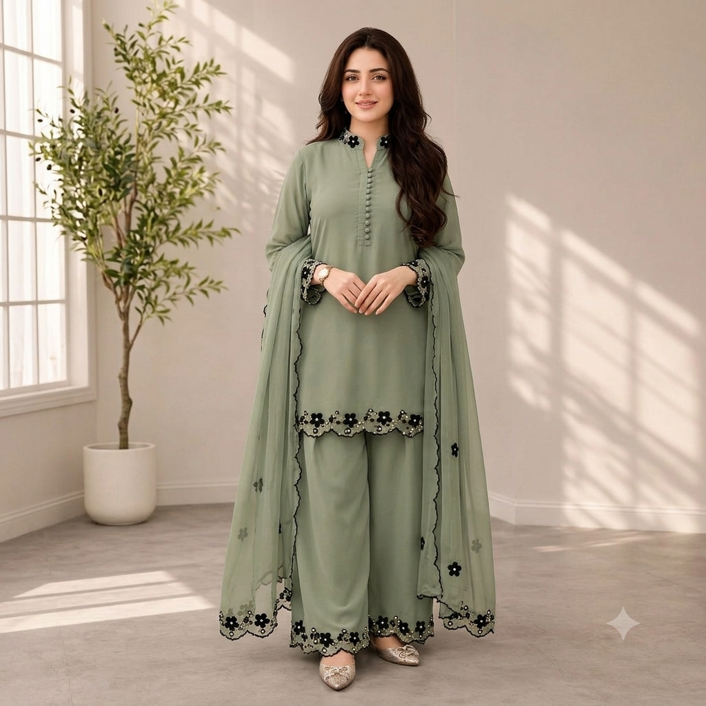 Veezal - Summer-3PC Lawn Embroidered Suit - VL1490