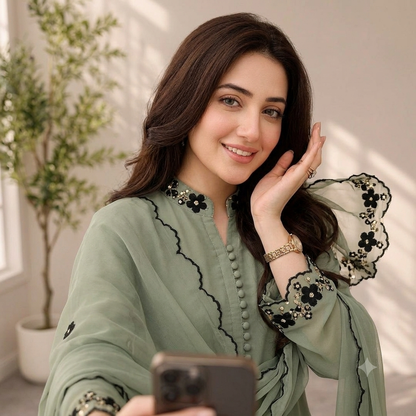 Veezal - Summer-3PC Lawn Embroidered Suit - VL1490