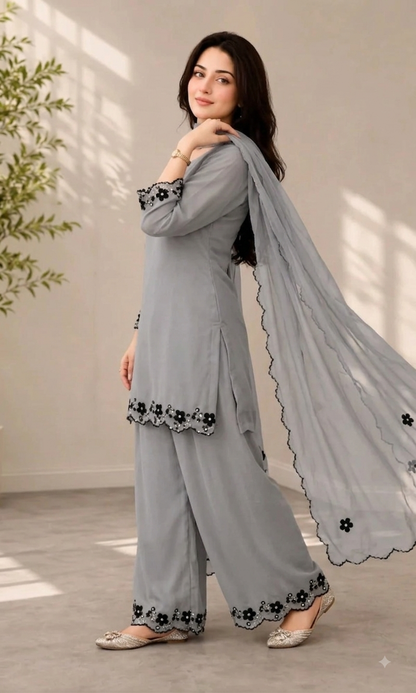 Veezal - Summer-3PC Lawn Embroidered Suit - VL1496