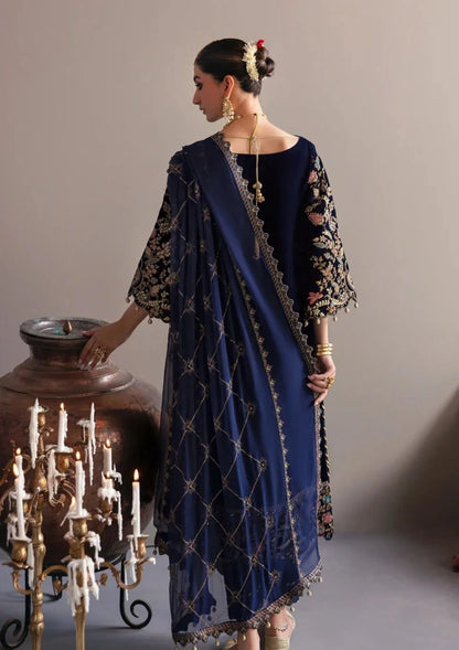 3-Piece Unstitched Heavy Embroidered Velvet Suit - VL981
