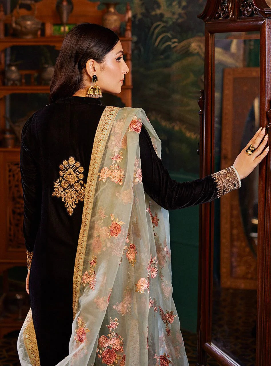 Zainab Chotani - Embroidered Velvet Dress - VL944