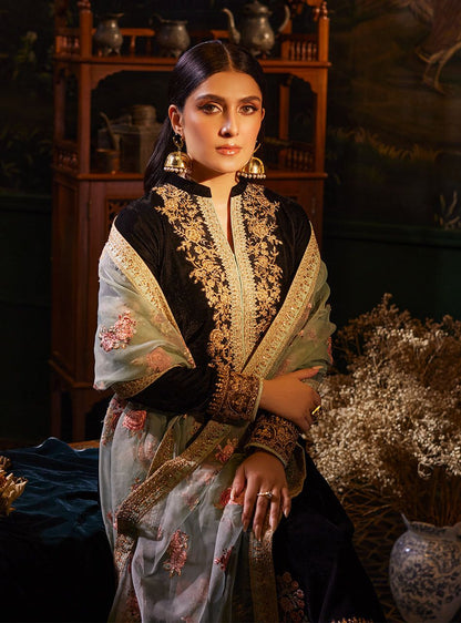 Zainab Chotani - Embroidered Velvet Dress - VL944