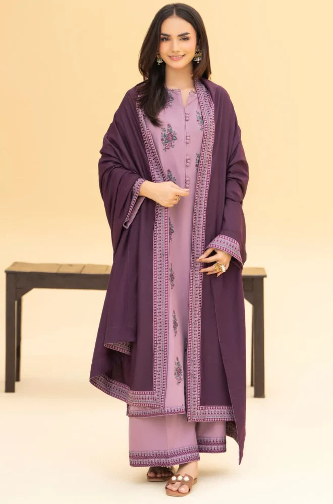 Izel - Winter 3PC Dhanak Embroidered Suit - VL1242